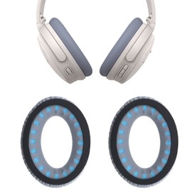 EMSea 1 Pair Grey Headphone Replacement Ear Pad with Headband Ear Cushion in Protein Leather Compatible with Bo-se QC35 QC35ll Headphone