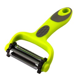 Aiqeer 2 Pcs 3 in 1 Multifunction Peelers Set, Vegetable Peeler, Fruit Peeler, Swivel Peeler, Carrot Peeler, Potato Peeler, with 3 Rotatable Blades and Ergonomically Non-Slip Handle (Green)