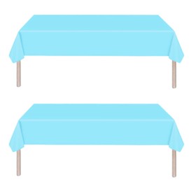 2Pcs 137*274cm Baby Blue Party Tablecloth Decorations for Boys Birthday,Disposable Party Table Cloth Party Table Covers Dining Tablecover for Indoor or Outdoor Kid Boy Girl Birthday Picnic Party Favor