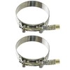 HYTEK T-Bolt Spring Hose Clamps, 2 Pack Stainless Steel Adjustable