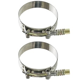 HYTEK T-Bolt Spring Hose Clamps, 2 Pack Stainless Steel Adjustable Worm Hose Clamps Working Range 61-66mm, (2.4 inch to 2.6 inch) Hose Clamp (Inner Diameter).