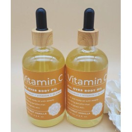 home and Body 2~Earth Goodness Vitamin C ALL Over Body Oil Coconut Vanilla 8 Fl New