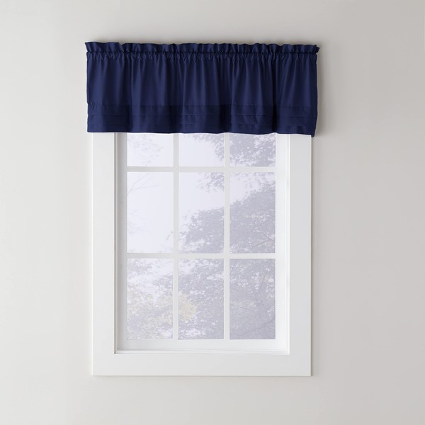 SKL Home by Saturday Knight Ltd. Holden Pleated Valance, 58" x 13", Navy