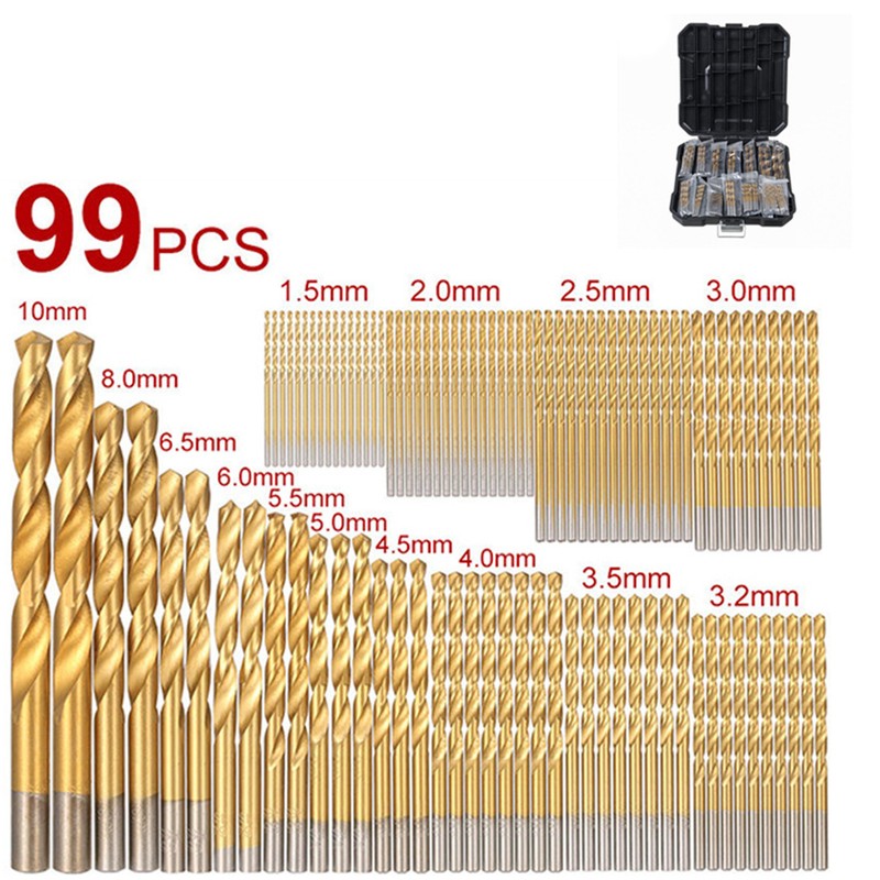 Twist Drill Bit Set High Speed Steel 1.5mm to 10mm