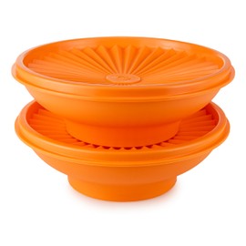 Tupperware Sun Bowl 2 x 400 ml Orange Salad Bowl Serving Bowl Bowls Including Butterfly