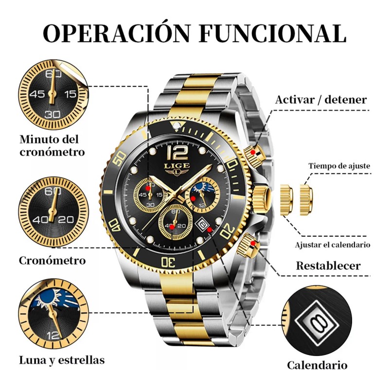 Relojes De Pulsera Cuarzo Hombre Clásico Impermeable Watches