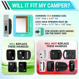 LATCH.IT White RV Door Latch | RV Door Locks for Travel Trailers | 100% Metal Camper Door Lock w/ 4 Keys | Only Fits 2.75"x3.75" Door Lock Hole