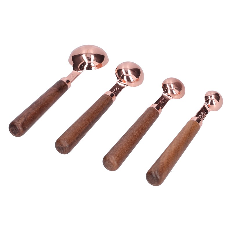 4pcs Rose Gold Measuring Cup with Scale Stainless Steel Measuring