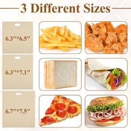 PEASUG Toaster Bags 10 Pack, 3 Sizes Toaster Bags Reusable, Heat Resistant Non-Stick, Washable Toaster Sleeves Compatible with Toaster Microwave, Great for Grill Cheese Sandwich Toast Panini Snacks