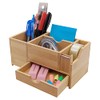 Merangue Bamboo Desktop Holder with Drawer and Tape Dispenser, Fits