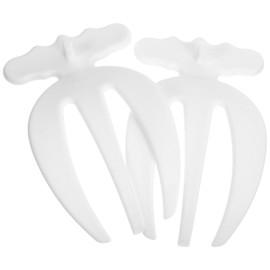 Ciieeo Salad Hands, Salad Tongs for Serving 2pcs Salad Forks Claws Fruit Picks Food Server Mixing Tool for Tossing Kitchen Counter Pasta Vegetable White