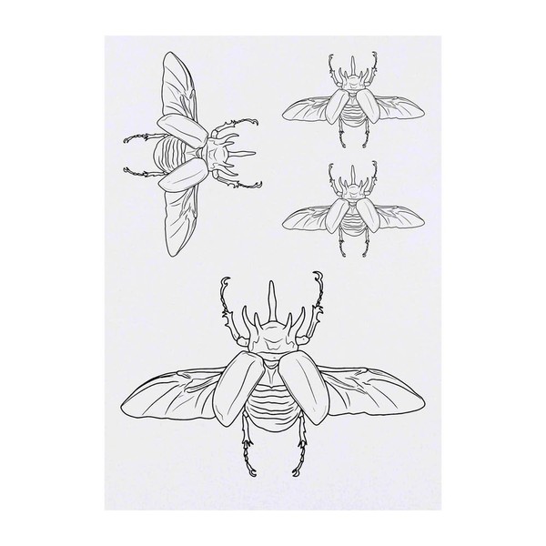 4 x 'Atlas Beetle Flying' Temporary Tattoos - Water Resistant,