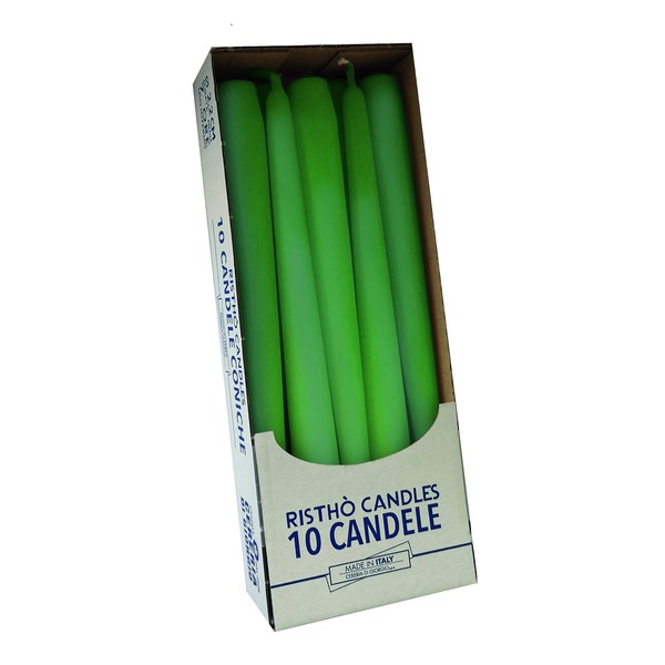 Cone Candles Diameter 2.2 cm Height 25 cm Pack of 10 - Sage Green