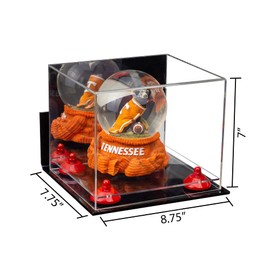 Better Display Cases Versatile Acrylic Display Case - Small Rectangle Box with Mirror, Wall Mount, Red Risers and Clear Base 8.75" x 7.75" x 7" (A006-RR)