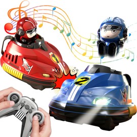 Mineup Remote Controlled Car, Pack of 2 Remote Controlled Against Each Other Toy Car, Remote Controlled Car Toy for Two Against Each Other with Light Music, Stunt Children Crash Toy Car from 6 Years
