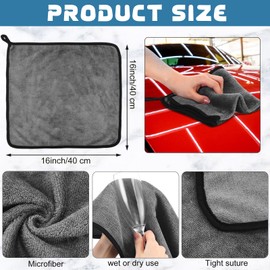 Tallew 50 Pcs Microfiber Towels 16 Inch x 16 Inch Microfiber Cloth Car Drying Towels for Cars Washing Polishing Office Windows Cleaning Household Supplies (Gray)