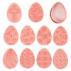10 Pieces 3D Plastic Easter Egg Stamp Set,Easter Cookie Cutter