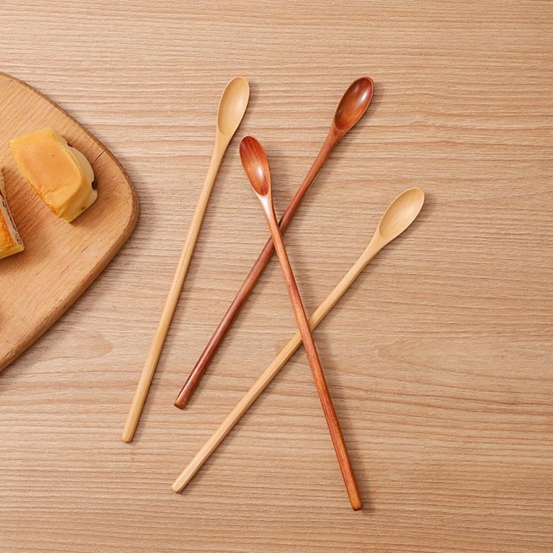 SITEDAN Mudler Spoon Muddler Wooden Long Spoon Stirring Stick Coffee