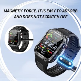 BOVUGAC [2 Pack] for Nihemin P66 Smart Watch Charger, Magnetic Replacement USB Charging Cable Compatible with Nihemin P66 Smart Watch Accessories(Black)