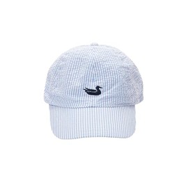 Southern Marsh, Seersucker Hat, Blue Stripe with Navy, One Size