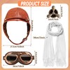 Horolam 4 PCS Aviator Costume Accessories, Aviator Hat With Goggles