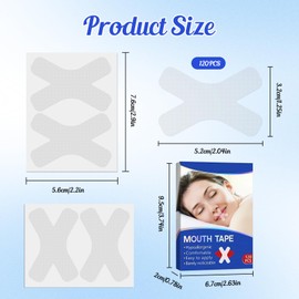 120 Stück Mouth Tape for Sleeping, Mundpflaster Schlafen Anti-Schnarch Mundband, Mundband für besseren Schlaf, Nasenpflaster zur Linderung von Schnarchen und verstopfter Nase, Einfache Anwendung