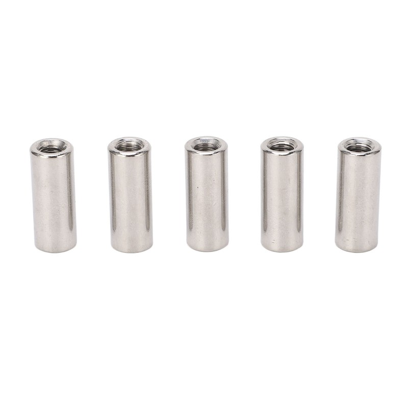 20 Pcs Round Connector Nut M6x1.0 10 L25mm Rod Coupling
