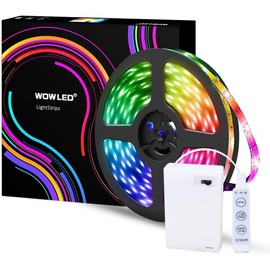 WOWLED 2 Meters 5 V USB Powered Controller Waterproof LED Strip Light, Multi Colour RGB LED TV Backlight for Flat Screen HDTV LCD Desktop PC Monitor Outdoor