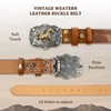 GENEMEN Western Cowboy Horse Buckle Belt for Men Women Cowgirl