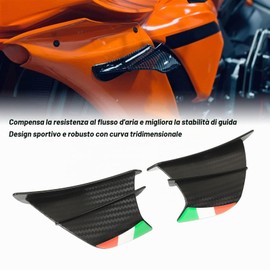 Spoiler per Alettone per Moto, 1 Paio di Spoiler per Kit di Alettone per Moto, Spoiler Laterali per Moto Winglet Adatto per 400 250 Z900 Z1000, per R1 R3 R25, per CBR650 (Stile in fibra di