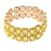 neXxtten Gold Tone Metal Rhinestone Stretch Bracelet ESB4482-YEL
