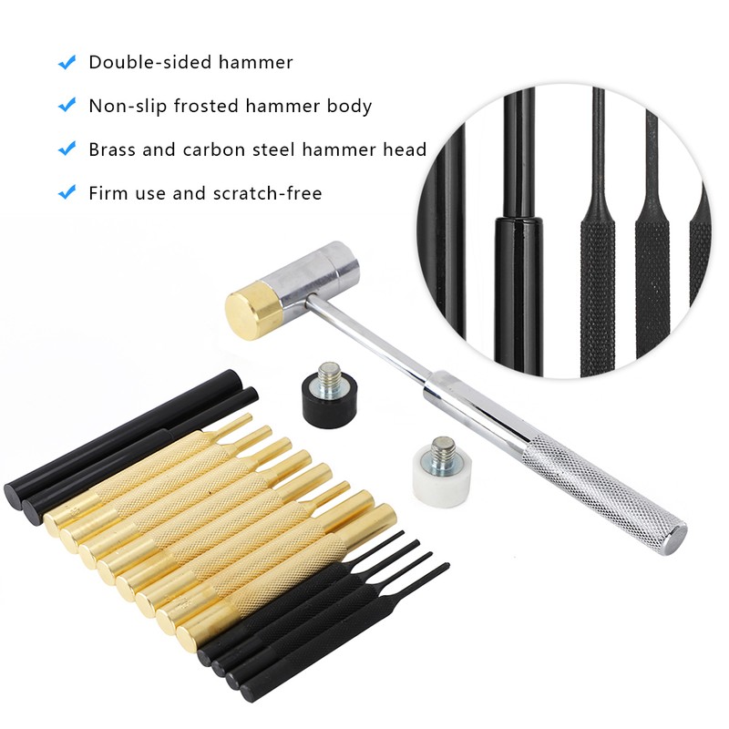 17Pcs Punch Set Mechanical Installation Round Punches Maintenance Tool Kit