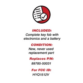 New Keyless Entry Remote Key Fob for Toyota Land Cruiser & FJ Cruiser (HYQ1512V 4D-67) One