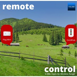 YoLink On/OffFob Programmable 2-Device/Group Smart Fob, LoRa Extreme Long (up to 1/4 Mile Open-air) Range for use with YoLink Smart Plugs, Light Switches, Plugs, Relays, Valves, Locks, etc.