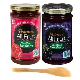 Polaner All Fruit Spreadable Fruit, Seedless Raspberry and Seedless Blackberry, 10 Ounce (Pack of 2) - with Make Your Day Spreader