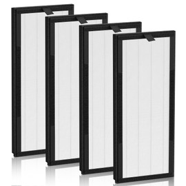 True HEPA Replacement Filter for VEVA 8000 Elite Pro Series Air Purifier, 4 HEPA Filters (2+ Year Supply) for Complete Tower Air Cleaner Home & Office