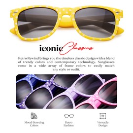 Retro Rewind Polka Dot Vintage Fashion Sunglasses for Women UV400 Trendy Fun Print Sun Glasses
