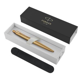 Parker Jotter XL Ballpoint Pen | Monochrome Matt Gold | Medium Tip | Blue Ink | Gift Box with Velvet Case