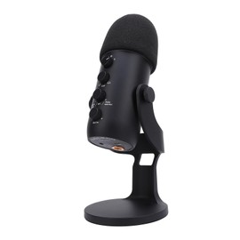 Generic USB Gaming PC Microphone, Computer Condenser Microphone with Mute Function, Colorful Lighting Streaming Mic Desktop RGB for Podcast Recording (Black)