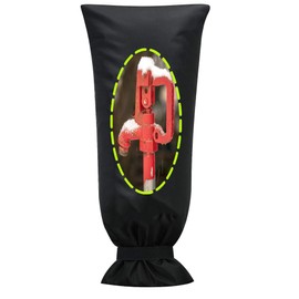 Outdoor Faucet Covers for Winter, 8.2" W x 20" H Outside Yard Hydrant Protector Socks Winter, Insulated Hose Bib Protector Cover, Spigot Pipe Cover Freeze Protection - Black