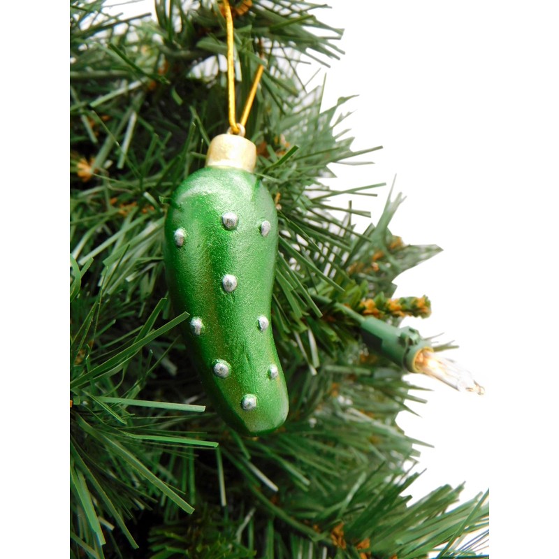 Pickle Ornament Deluxe Boxed Set Christmas Tradition Decoration Handpainted Polyresin