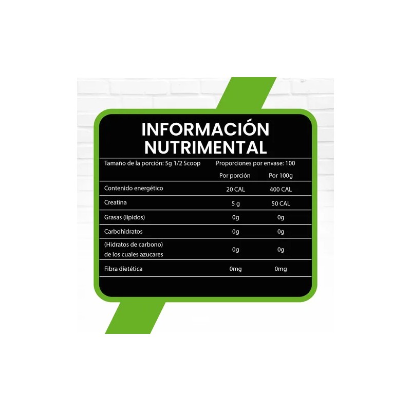 Creatina Monohidratada 500 Gramos Big Protein 100 Servicios