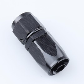 10AN Black Straight Female to -10 AN Aluminum Swivel Hose End Oil Fuel Fitting Connector, AN10 7/8-14 Thread Reusable Equal Tubing Adaptor