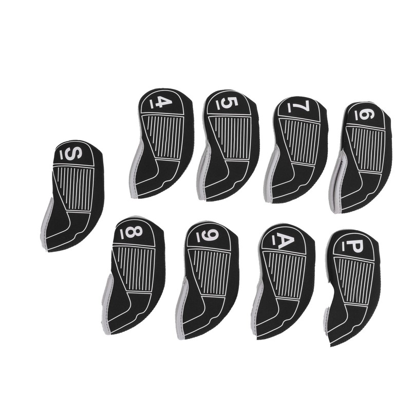9pcs/set Golf Iron Head Covers Set Waterproof Golf Club Head