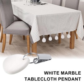 Getyjoe Pack of 8 Tablecloth Weights Outdoor Marble Tablecloth Weights Water Drops with Clamp for Tablecloth Outdoor Shower Curtain Weight Curtain Weight