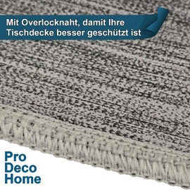 Oilcloth Tablecloth with Overlock Seam, Linen Embossing, Light Grey, Rectangular, 140 x 100 cm, Wipe Clean Tablecloth