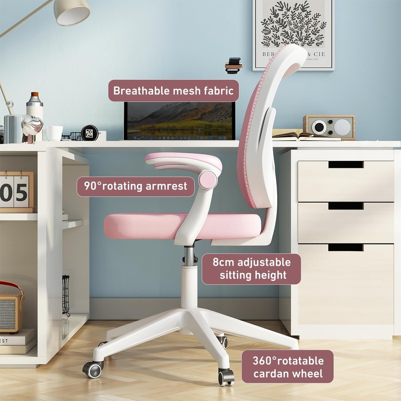 Kasinali Boys Girls Desk Chair with Adjustable Armrests, Kids Desk