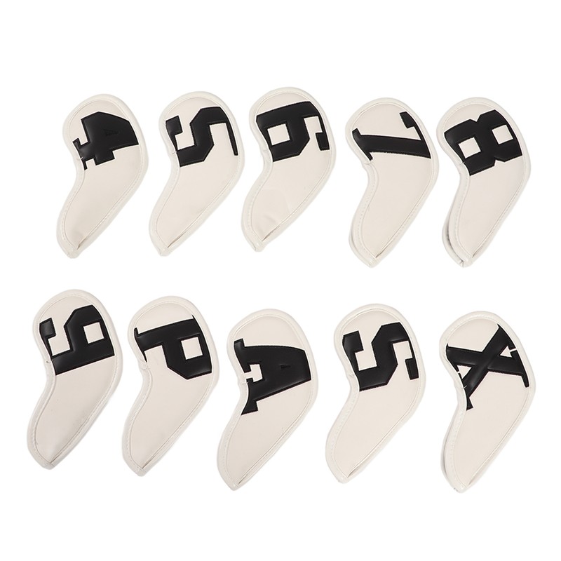 10pcs set PU Waterproof Golf Club Iron Cover Fine Sewing