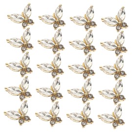 IWOWHERO 20pcs Butterfly Nail Charms Nail Decorations for Women for Parties and Manicure Art Easy to Use Gems for Creative Designs