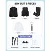 Marvelous World Boys' Black Plus Size Stretch Suit Set Adjustable